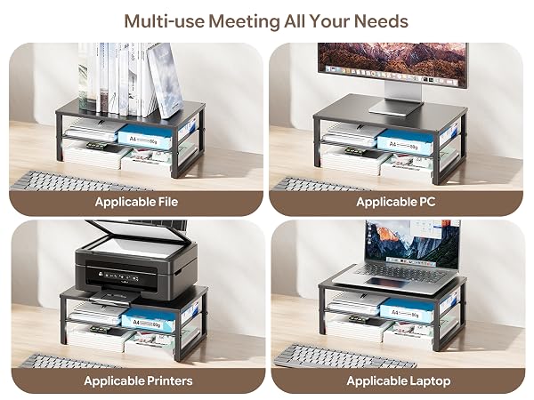2-Tier Computer Monitor Stand Laptop Stand, Office Desk Accessories for Office Supplies