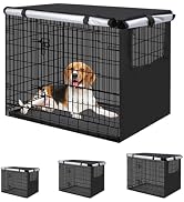 Large Dog Crate Cover for Puppy Dog Cage, 49 Inch Heavy Duty Dogs Kennel Protection Cover with Me...