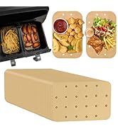 Air Fryer Liners Disposable Parchment Paper Sheets: 50PCS Rectangular Perforated Baking Paper for...