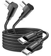 ZEDKO Right Angle USB C to USB C Cable 3FT 2 Pack 90 Degree Type C Fast Charging Cord 65W Braided...
