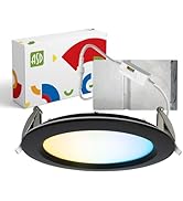 ASD Recessed Lighting 6 Inch Round Commercial LED Downlight, Mini Panel Baffle Trim, 15W 120-277V...