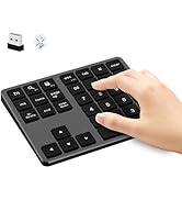 LOONASA Bluetooth & 2.4G Number Pad, Rechargeable Wireless Numeric Keypad, Slim Silent 34-Keys Ex...