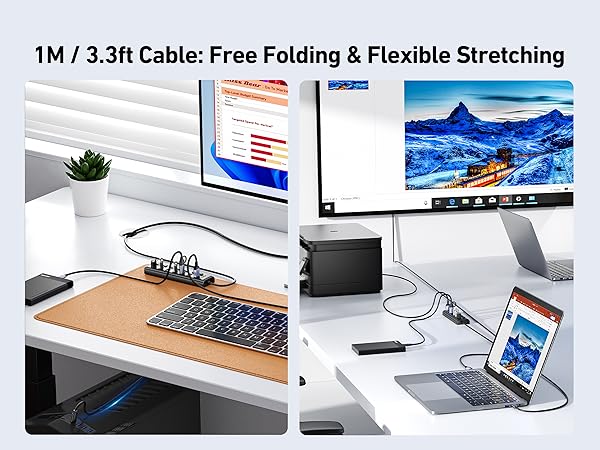 BENFEI USB 3.0 Hub 7-Port, Ultra-Slim Portable USB Splitter with 3.3ft Cable