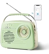 Radios Portable Am Fm, Small Retro Vintage Radio Bluetooth, AA Battery Operated Radio or Plug in ...