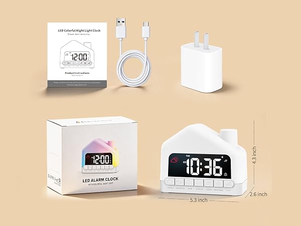 Azxb Alarm Clock for Kids with White Noise Sleep Aid
