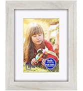 6x8 inch Picture Frame Made of Solid Wood and High Definition Glass Display Pictures 4x6 with Mat...
