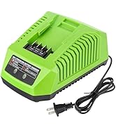 GRVODFRTA 40 Volt Battery Charger Compatible with Greenworks 40V G MAX Battery 29462 29472 29482 ...
