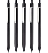 LINFANC 5 Pcs Black Gel Pens Ballpoint, Metal Barrel Medium Point 0.7 mm Quick Dry Black Ink Pens...