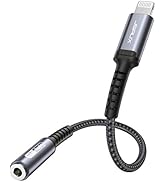 JSAUX Lightning to 3.5mm Headphone Adapter, [Apple MFi Certified] iPhone to Audio Aux Jack Conver...