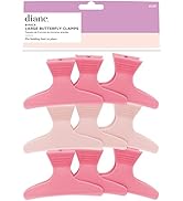 Diane Large Butterfly Clamps for Sectioning, Haircutting, Blow Drying, Butterfly Hair Clips for W...