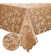 smiry Rectangle Table Cloth, Waterproof Heavy Duty Vinyl Tablecloths, Wipeable Washable Table Cov...