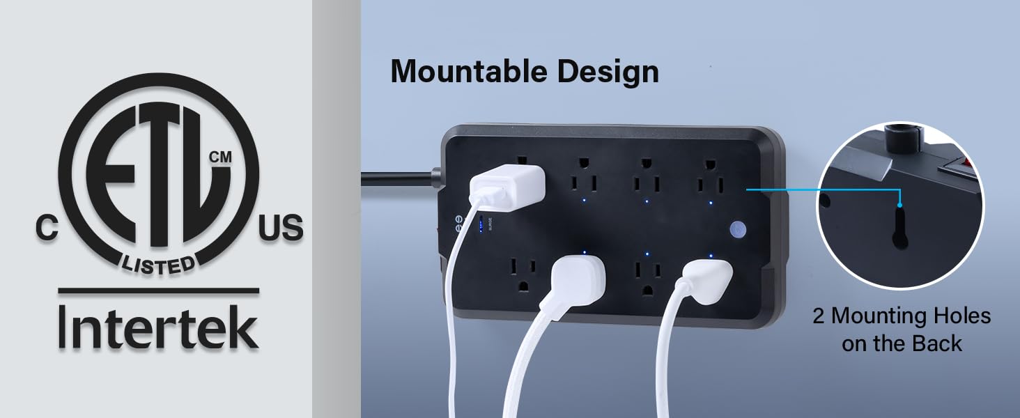 Geeni SW008 Surge Protector Mountable Design