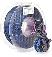 AMOLEN 3D Printer Filament Tri-Color Silk PLA Filament 1.75mm,Black Blue Purple 3D Printing Coext...