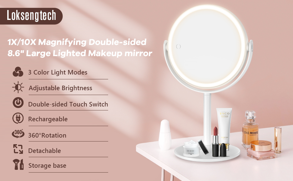 lighted makeup mirror