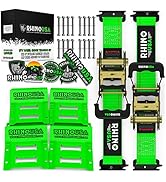 Rhino USA Wheel Chock Tie Down Kit (1,986lb Break Strength) Ultimate Heavy Duty Trailer Tire Stra...