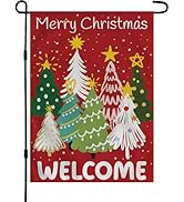 Christmas Decorations - Xmas Tree Welcome Garden Flag | Christmas Party Decor Favors Supplies for...