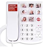 Uvital Big Button Phone for Seniors, Corded Landline Phone with 9 One-Touch Dialing Big Buttons, ...