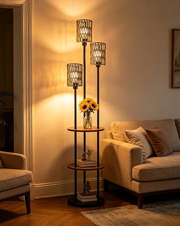 Floor Lamp with Shelves