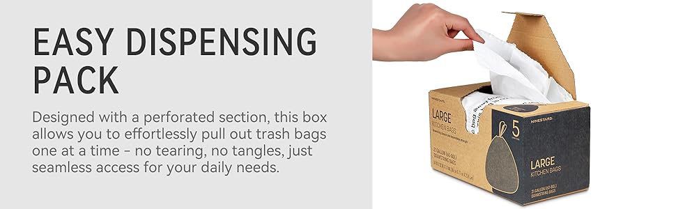 21 GALLON TRASH BAGS EASY DISPENSING PACK