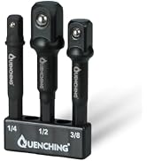 QUENCHING 3-Pcs 3 Inch Impact Grade Socket Adapter Set, Extension Bit Adapters with Holder, 1/4 I...