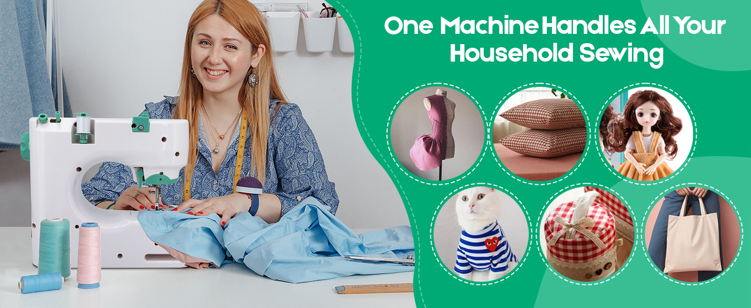 Portable Sewing Machine with Foot Pedal 6 Included Feet Ideal for General Sewing and Basic Projects