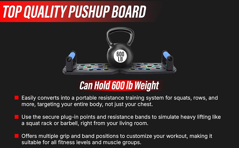 Man carrying a foldable push-up board with built-in handles for easy portability and storage.