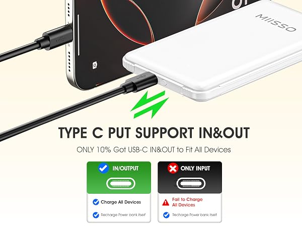5000mah Ultra Slim Power Bank Pocket Size Mini Portable Charger Travel Essential Phone Charger