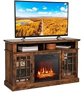 ARLIME 48 Inch Electric Fireplace TV Stand, Fireplace Heater with Mantel, 18 Inch Fireplace Inser...