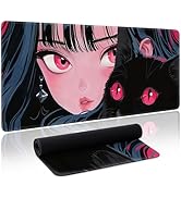 Cute Girl Cat Mouse Pad Anime Large Desk Mat Extended Keyboard Mouse Pad Kawaii Mousepad with Non...