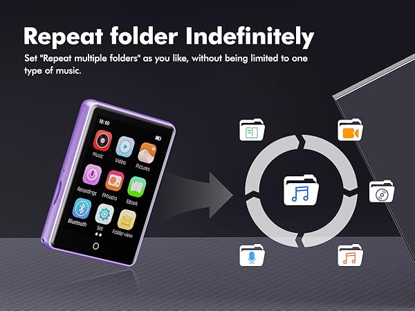 64GB MP3 Player with Bluetooth 5.3,Portable MP3 Player with Speaker for Kids