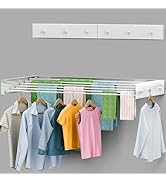 Foldable Wall Mounted Drying Rack 40 inch - Easy to Install Hanging Rack for Laundry Room - Space...
