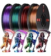 1.75 PLA Filament Bundle, Silk PLA Dual Color Coextrusion Filament, 3D Printer Filament Bundle, A...