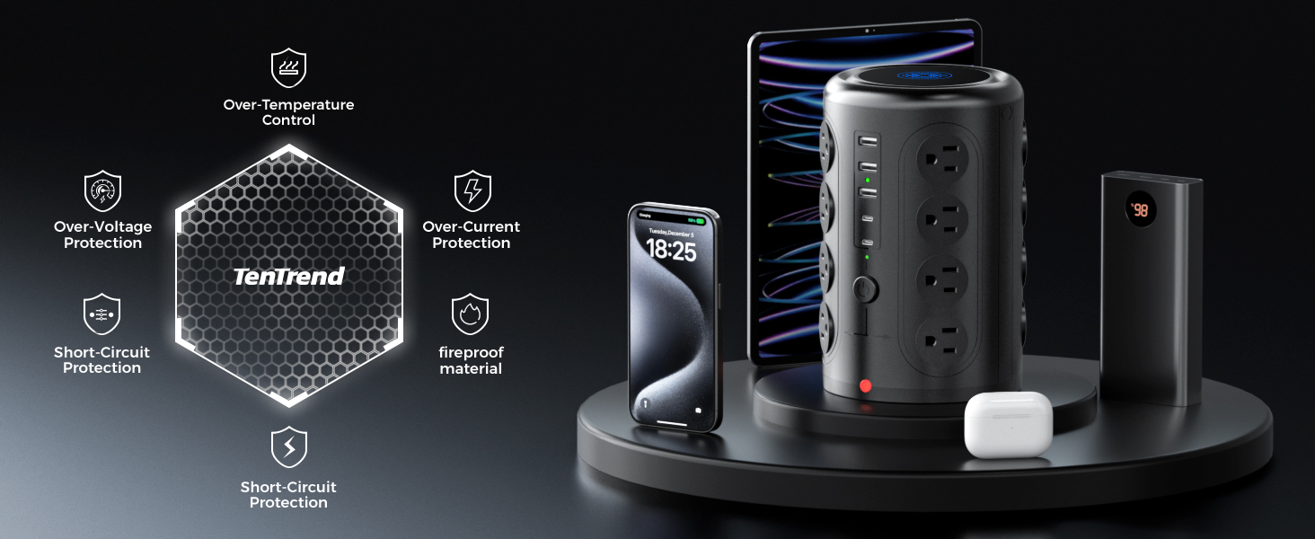 heavy duty power strip tower