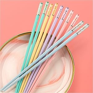 SAKURA Multicolor Chopsticks Japanese Korean Chopsticks Reusable Dishwasher Safe