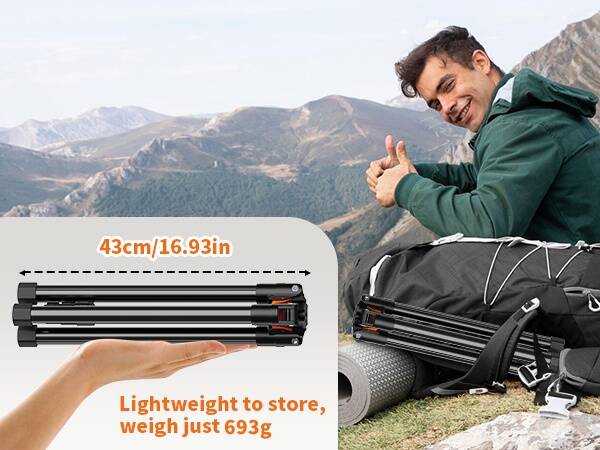 Lightweight to store, only 693g weight