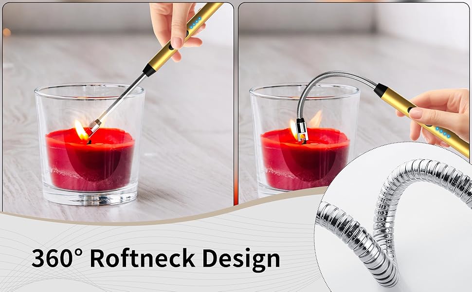 Windproof curved, 360° rotating neck