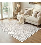 WITSHOCK Living Room Area Rugs 5x7: Soft Non-Slip Backing Washable Rugs Vintage Large Carpet for ...