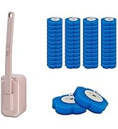 Disposable Toilet Brush with 48 Refills,Toilet Cleaning Supplies,Toilet Wand Brush Starter Kit,Wa...