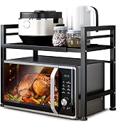 DOLALIKE Microwave Oven Rack, Expandable Microwave Stand Countertop Kitchen Utensils Tableware St...