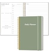 Daily Planner Undated - A5 To Do List Notebook Hourly Schedules, Spiral Appointment Planner for W...