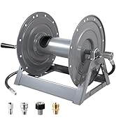 FIXFANS Pressure Washer Hose Reel, 300FT x 3/8" Heavy Duty Hose Reel, Manual Crank Power Washer H...