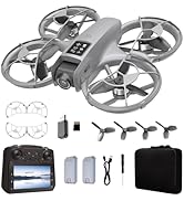 Drone With HD Camera Propeller Safety Protection, 4.5inch Screen RC Mini Drones, Headless Mode On...