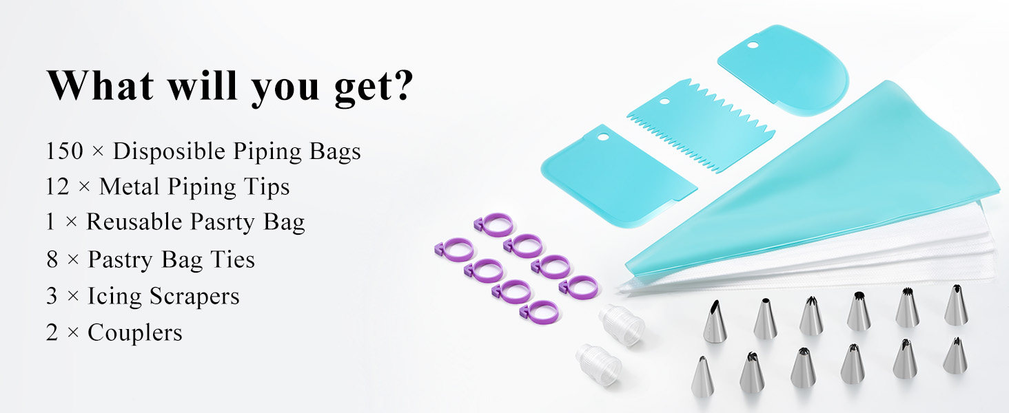 piping bags and tips set