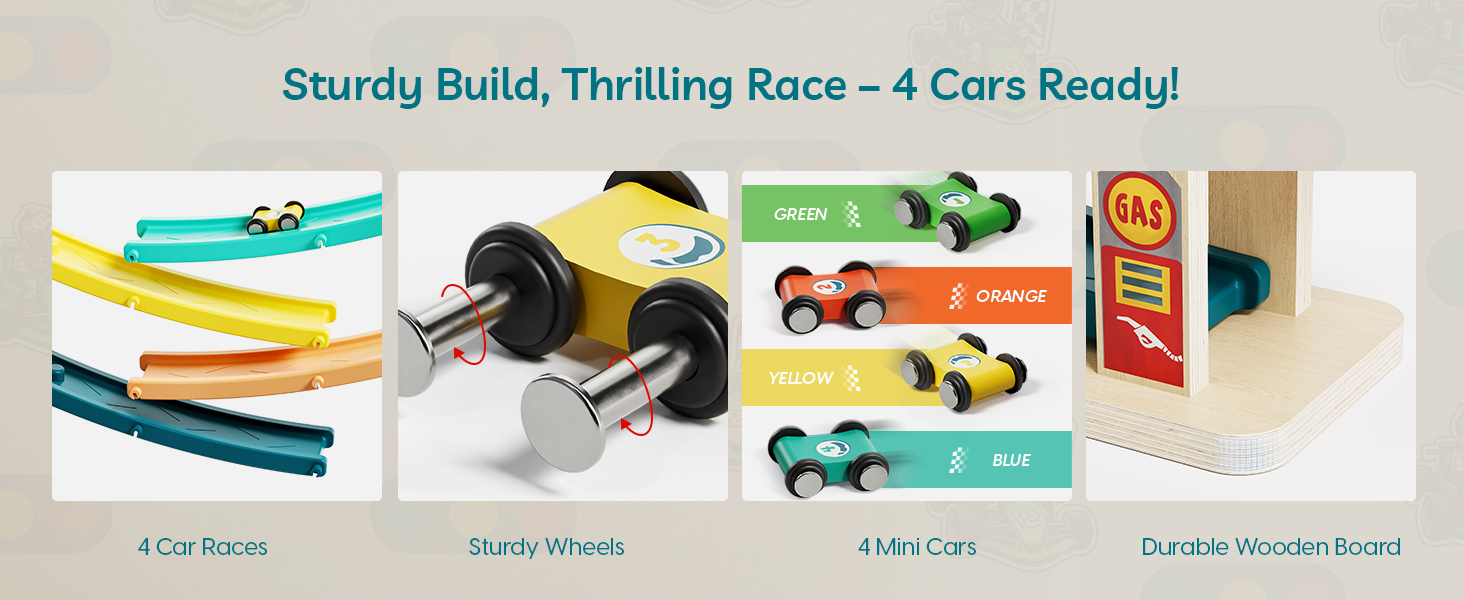 Sturdy Build, Thrilling Race - 4 Cars Ready!