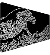 Japanese Sea Wave Mouse Pad for Gaming, Large Mouse Pad Extended (31.5X 15.75 INCH) Non-Slip Rubb...