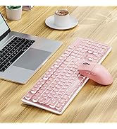 SEUNKWANG EWEADN X7S Wireless Keyboard and Mouse with Pudding Keycaps, Metal Panel, 2.4G Recharge...