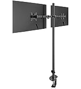 Pholiten Extra Tall Dual Monitor Stand, Dual Monitor Mount, Desk Mount up to 47 inch Pole, 2 Moni...
