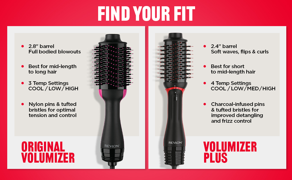 revlon volumizer volumizer plus long to mid length hair short hair heat settings hair dryer