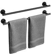 Bubxo 2 Pack Matte Black Towel Bar, 24 Inch Bathroom Towel Rack, Towel Holder Wall Mounted, Thick...