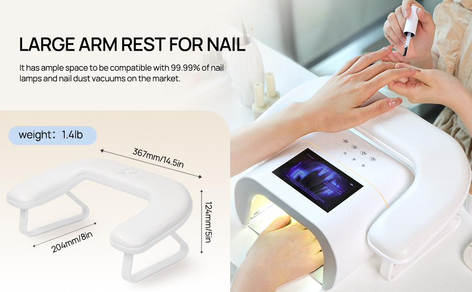 large arm rest for nail